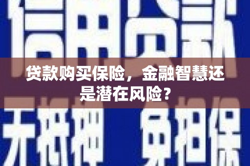 姚安贷款购买保险，金融智慧还是潜在风险？
