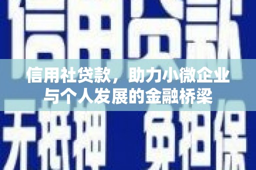 姚安信用社贷款，助力小微企业与个人发展的金融桥梁