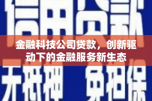 姚安金融科技公司贷款，创新驱动下的金融服务新生态