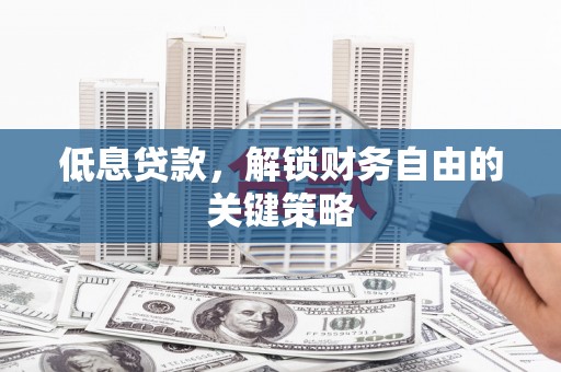 姚安低息贷款，解锁财务自由的关键策略