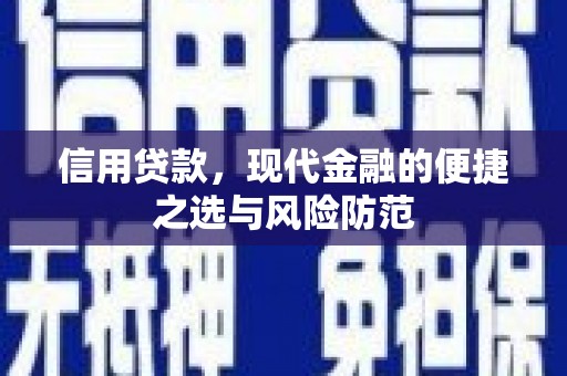 姚安信用贷款，现代金融的便捷之选与风险防范