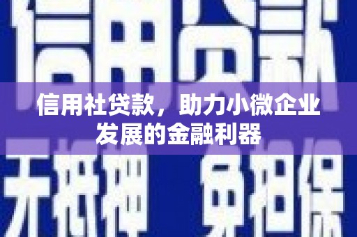 姚安信用社贷款，助力小微企业发展的金融利器