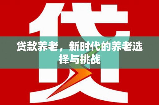 姚安贷款养老，新时代的养老选择与挑战