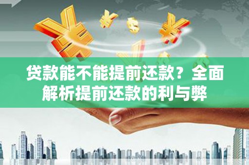姚安贷款能不能提前还款？全面解析提前还款的利与弊