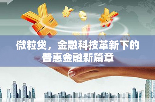 姚安微粒贷，金融科技革新下的普惠金融新篇章
